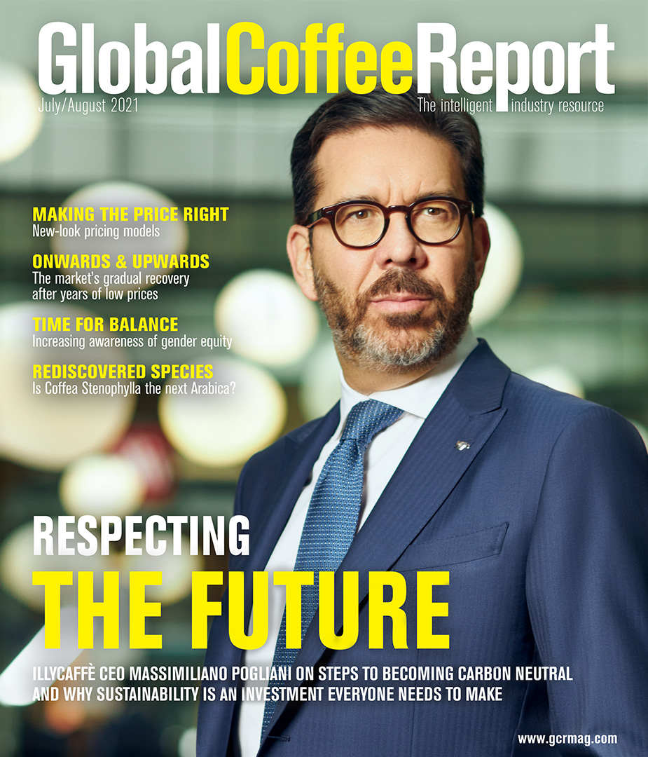 GlobalCoffeeReport magazine cover illycaffe CEO Massimiliano Pogliani